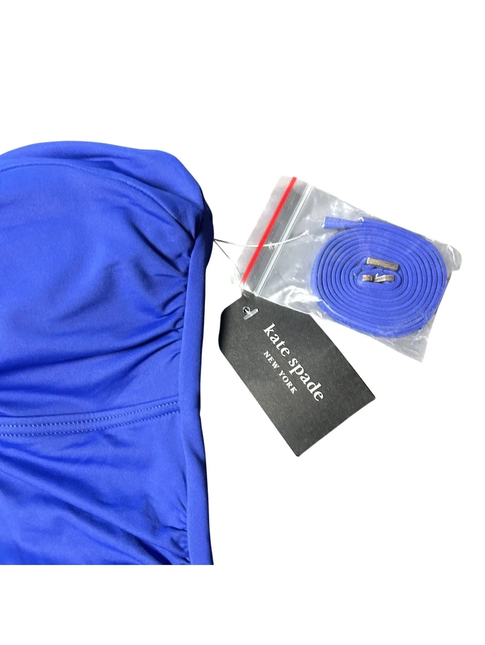 KATE SPADE blueberry blue bandeau one piece swimsuit size Medium $148 NWT